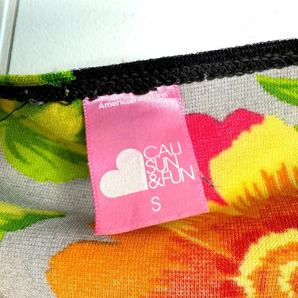 American Apparel x Cali Sun & Fun Floral Bardot Bodycon Dress. - Picture 3 of 4